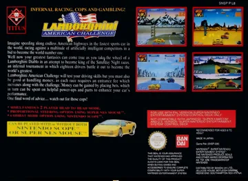 Lamborghini American Challenge (Europe) box cover back